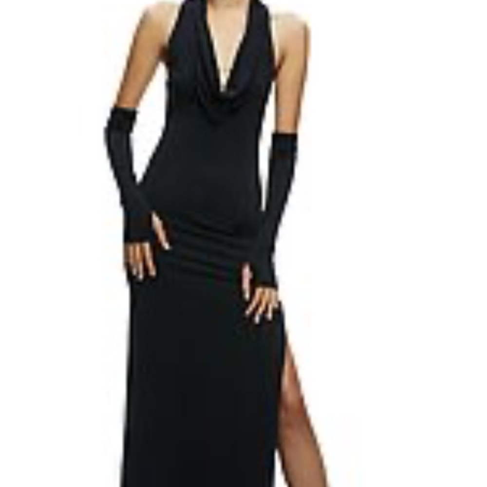 Elegant Black Halter Maxi Dress
